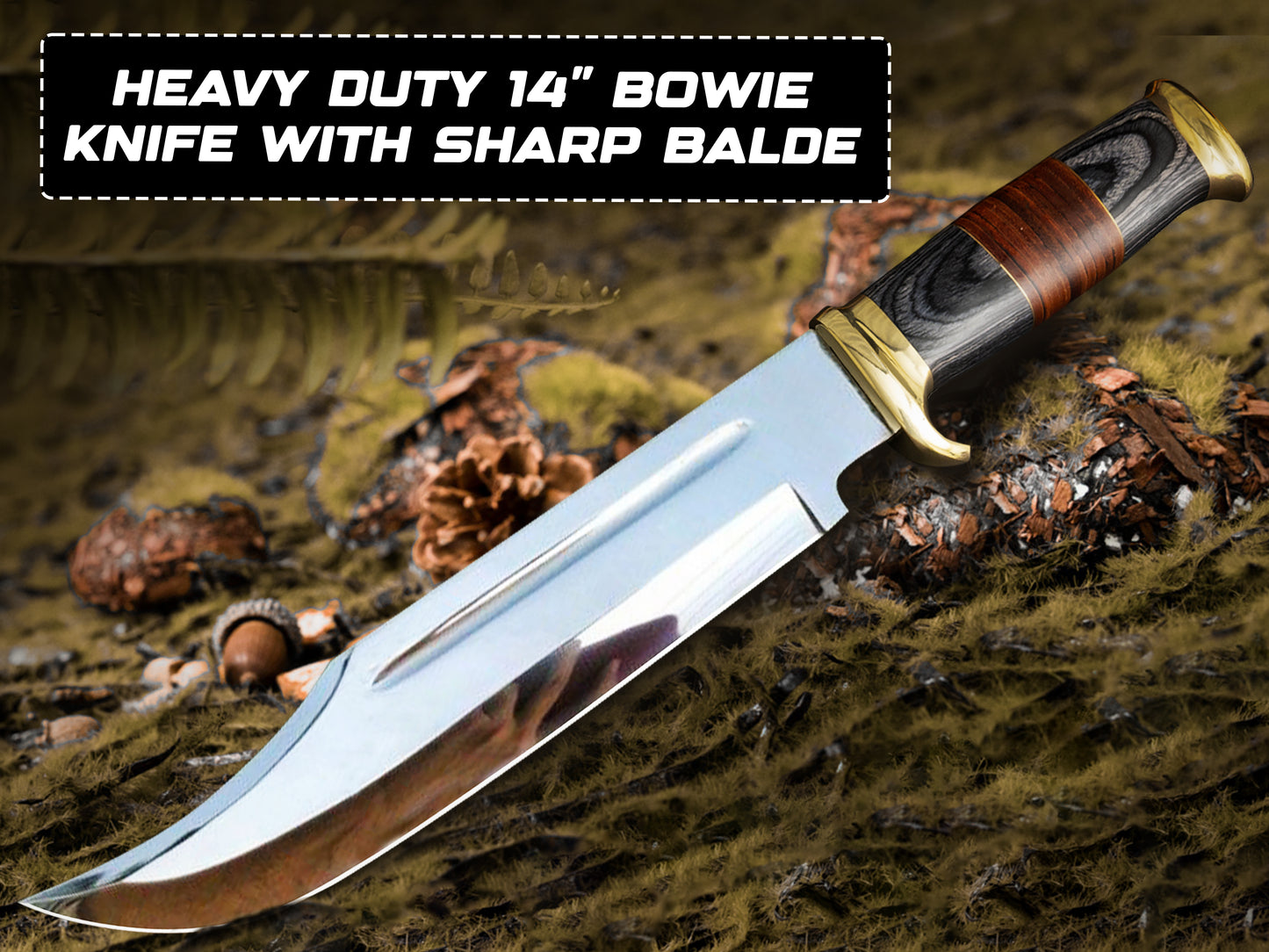 14" Crocodile Dundee Bowie Knife With Paka Handle