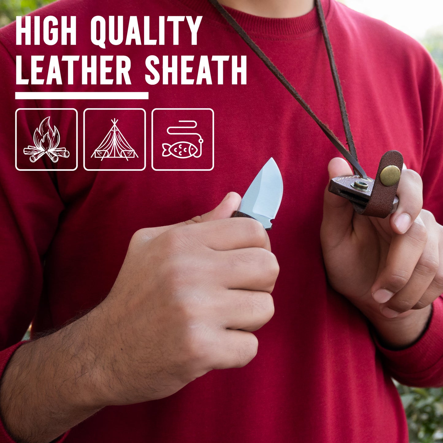 Handmade Steel Neck Knife, Utility Knife For EDC