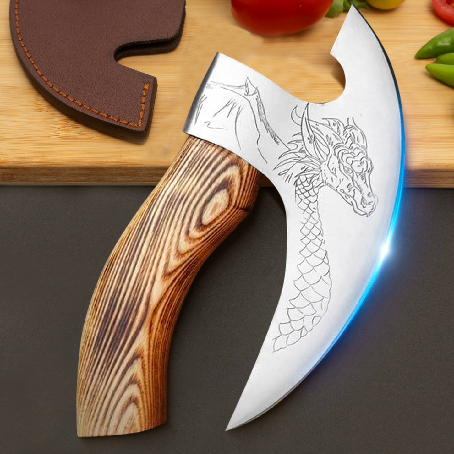 Handmade Viking Dragan Pizza Cutter