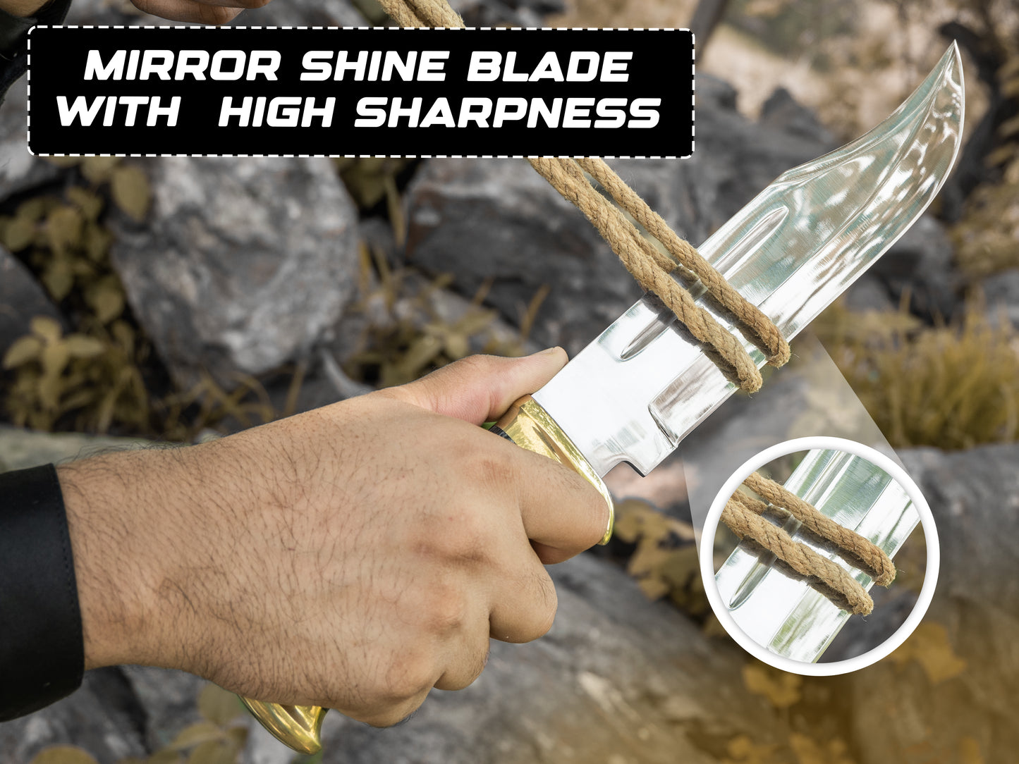 14" Crocodile Dundee Bowie Knife With Paka Handle