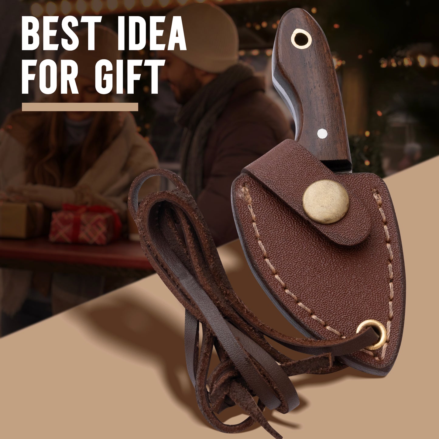 Handmade Damascus Neck Knife, Utility Knife For EDC