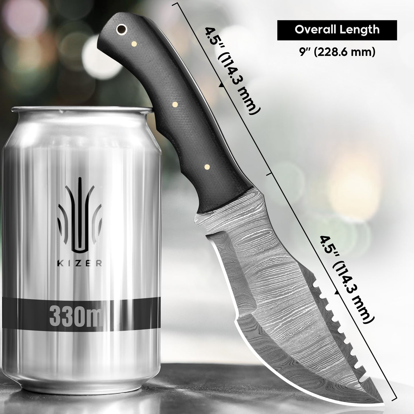 11.00 Inch Tracker Knife-Fixed Blade, Full Tang, Survival, Hunting Knife-Tactical Knife