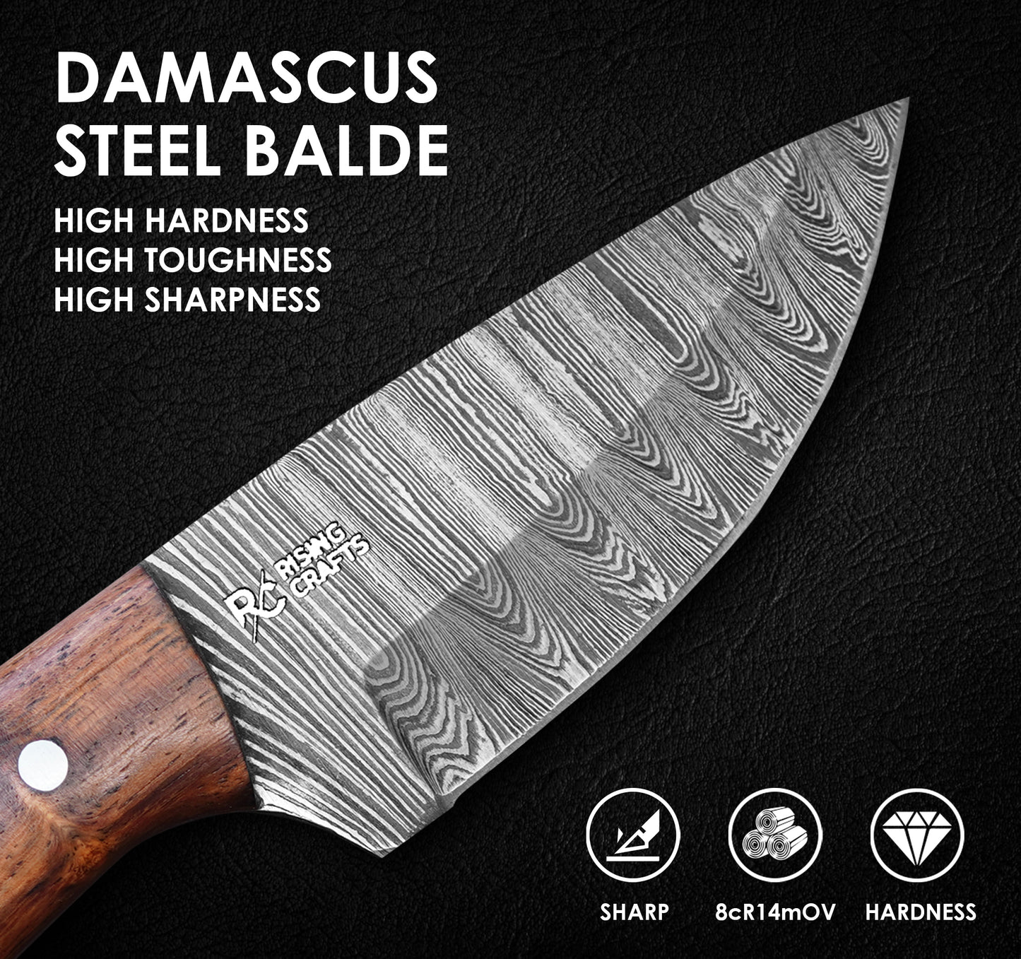 Custom Handmade Damascus Skinner