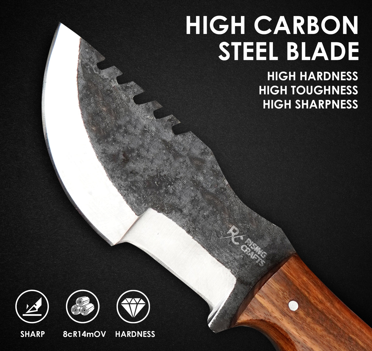 8" Survival Outdoor Camping Tracker Knife