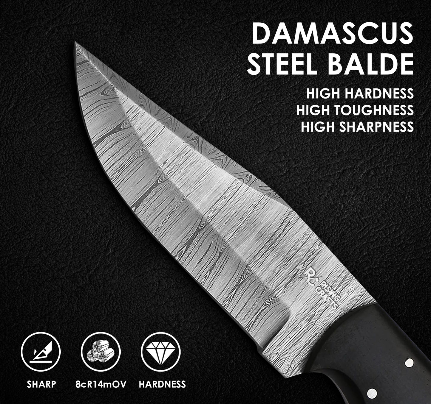 Damascus Fixed Blade Skinning Knife