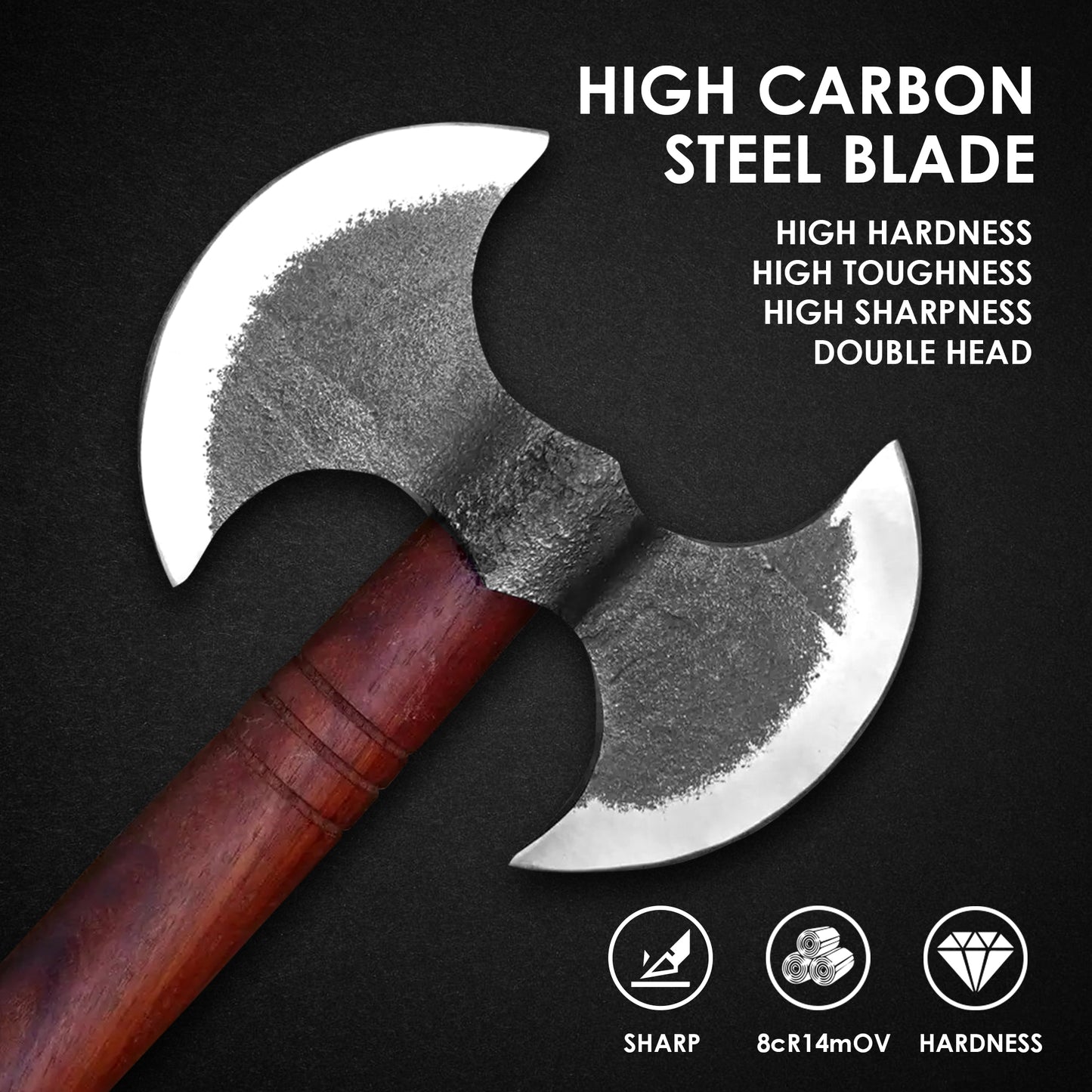 14 inch Custom Handmade Carbon Steel Viking Double Head Axe