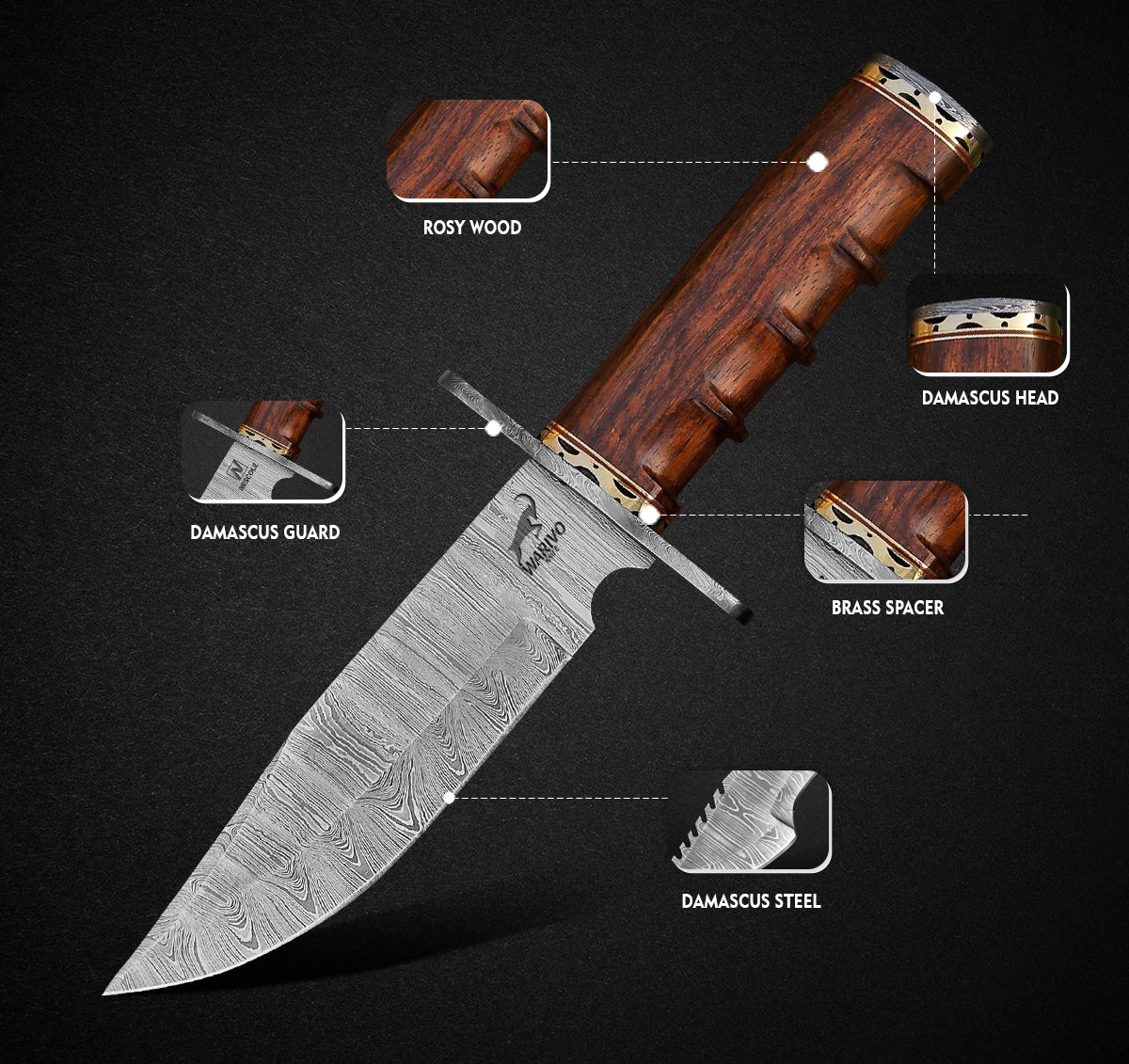 Damascus Hunting Knife