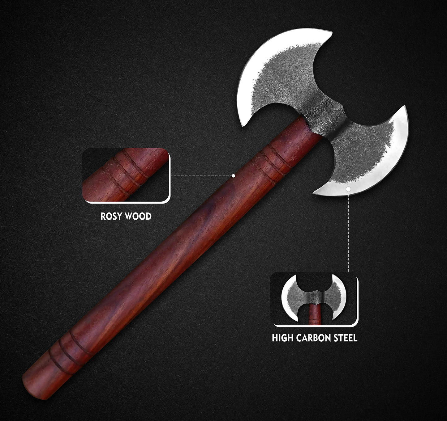 14 inch Custom Handmade Carbon Steel Viking Double Head Axe