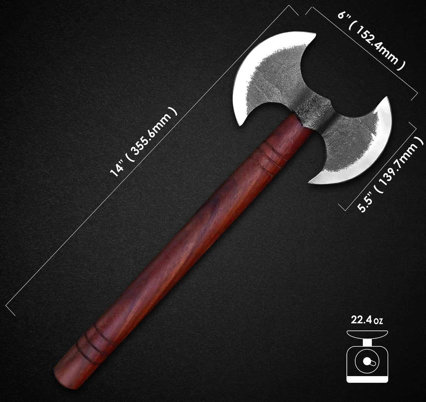 14 inch Custom Handmade Carbon Steel Viking Double Head Axe
