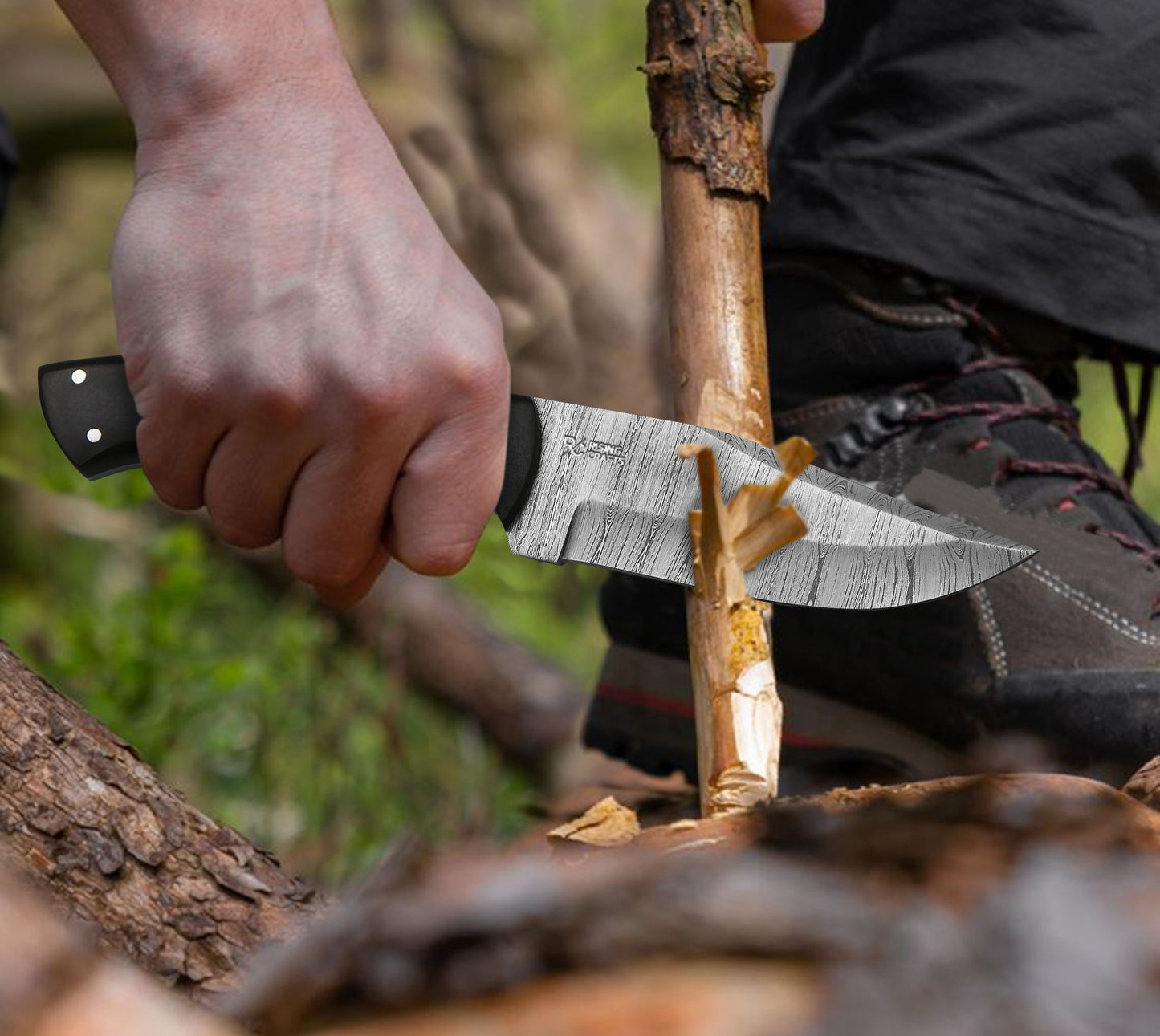 Damascus Fixed Blade Skinning Knife