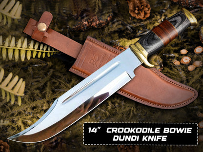 14" Crocodile Dundee Bowie Knife With Paka Handle