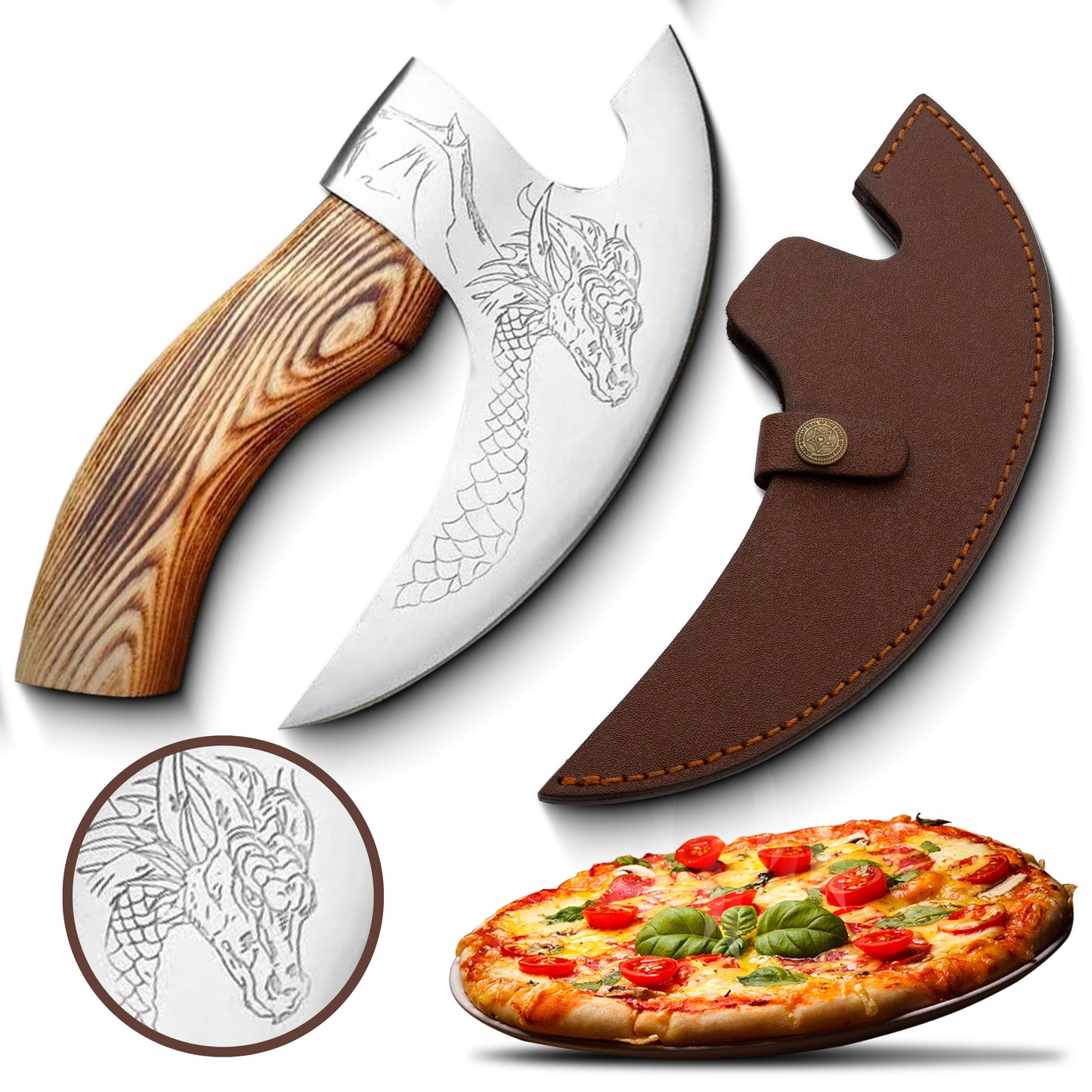 Handmade Viking Dragan Pizza Cutter