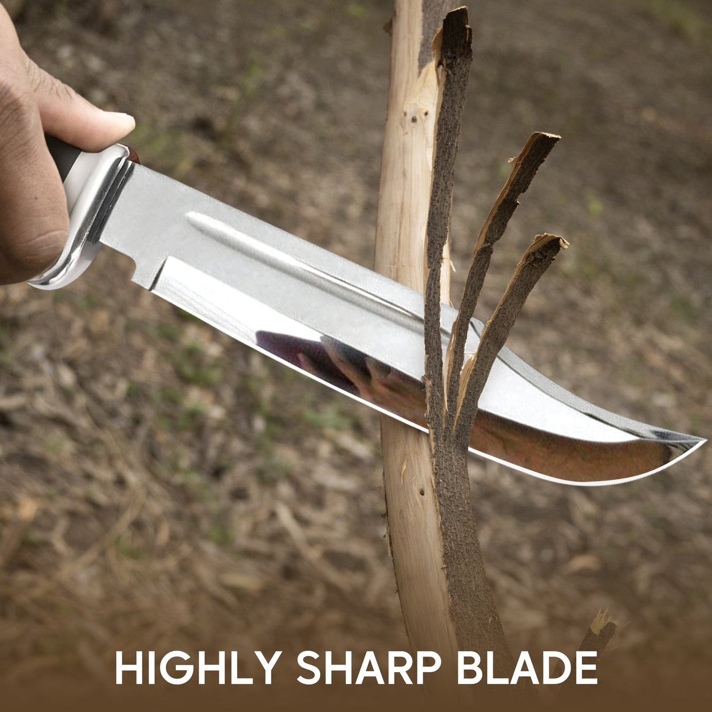 14" Crocodile Dundee Bowie Knife With Iron Gourd