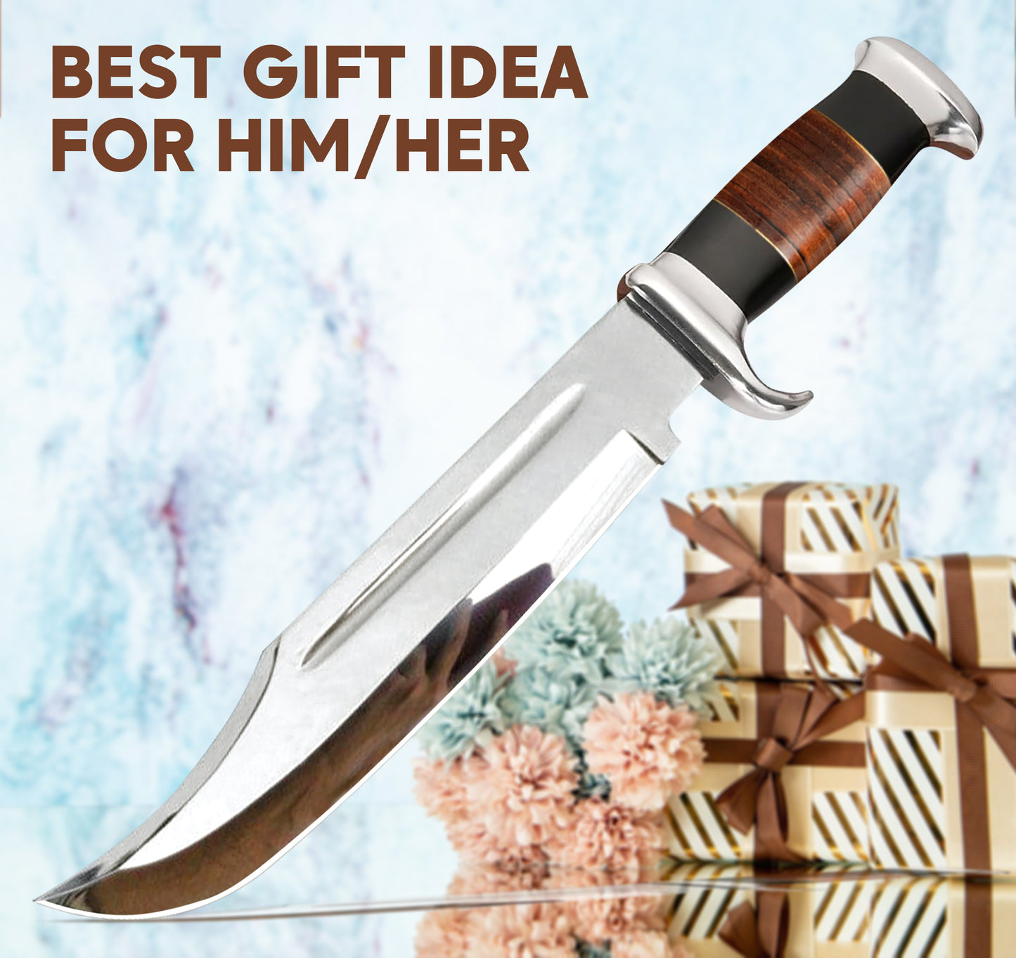 14" Crocodile Dundee Bowie Knife With Iron Gourd