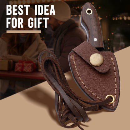 Handmade Damascus Neck Knife, Utility Knife For EDC