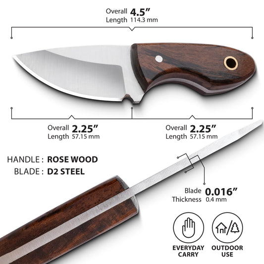 Handmade Steel Neck Knife, Utility Knife For EDC