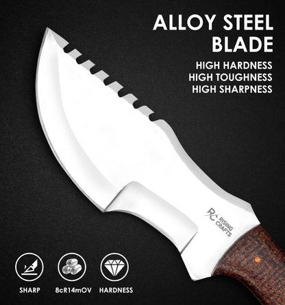 Handmade D2 Steel Hunting Tracker Knife With Horizontal Carry Sheath