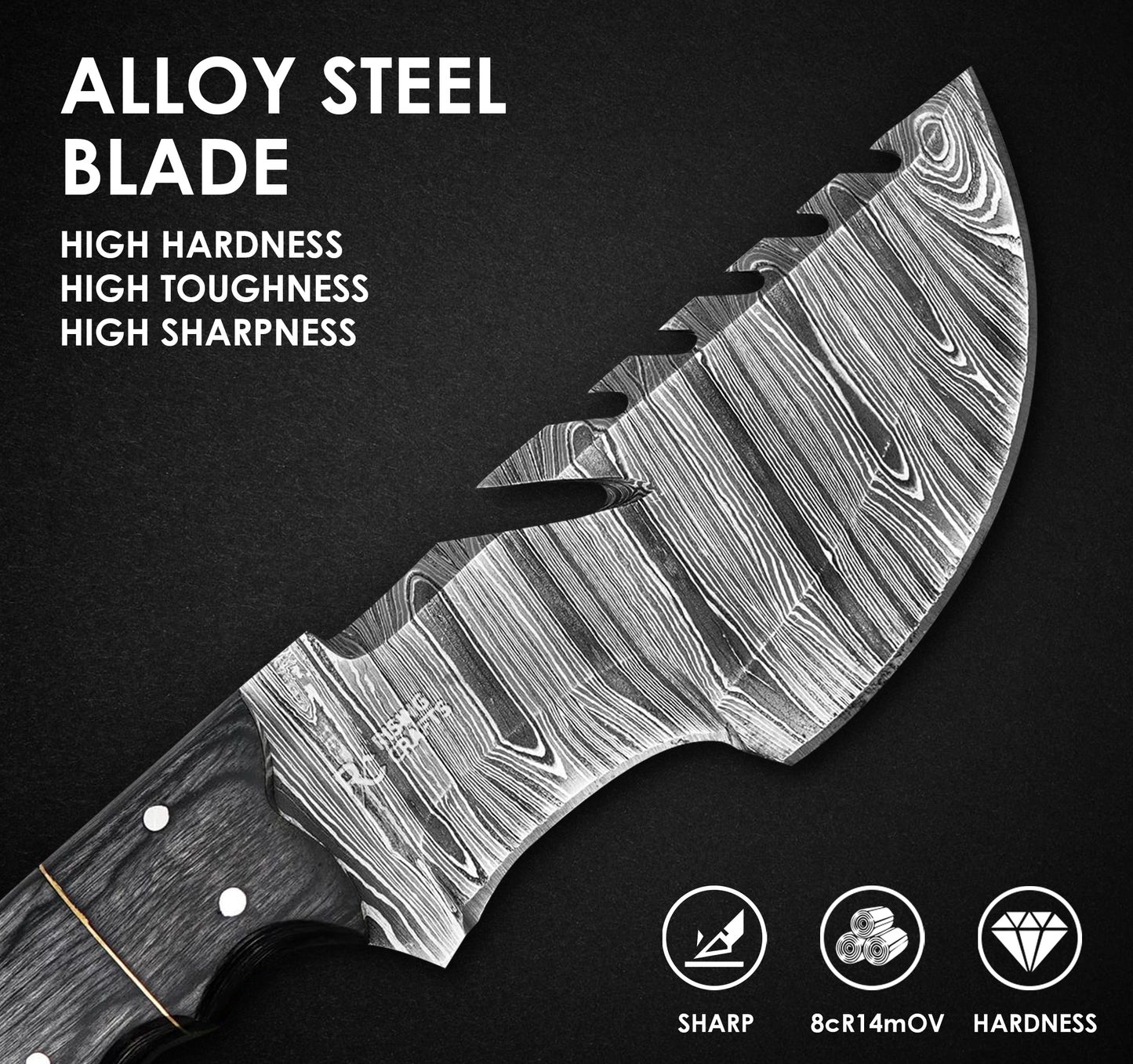 arcker Knife-Hunting Knife With Sheath-Fixed Blade Knife-Full Tang Knife