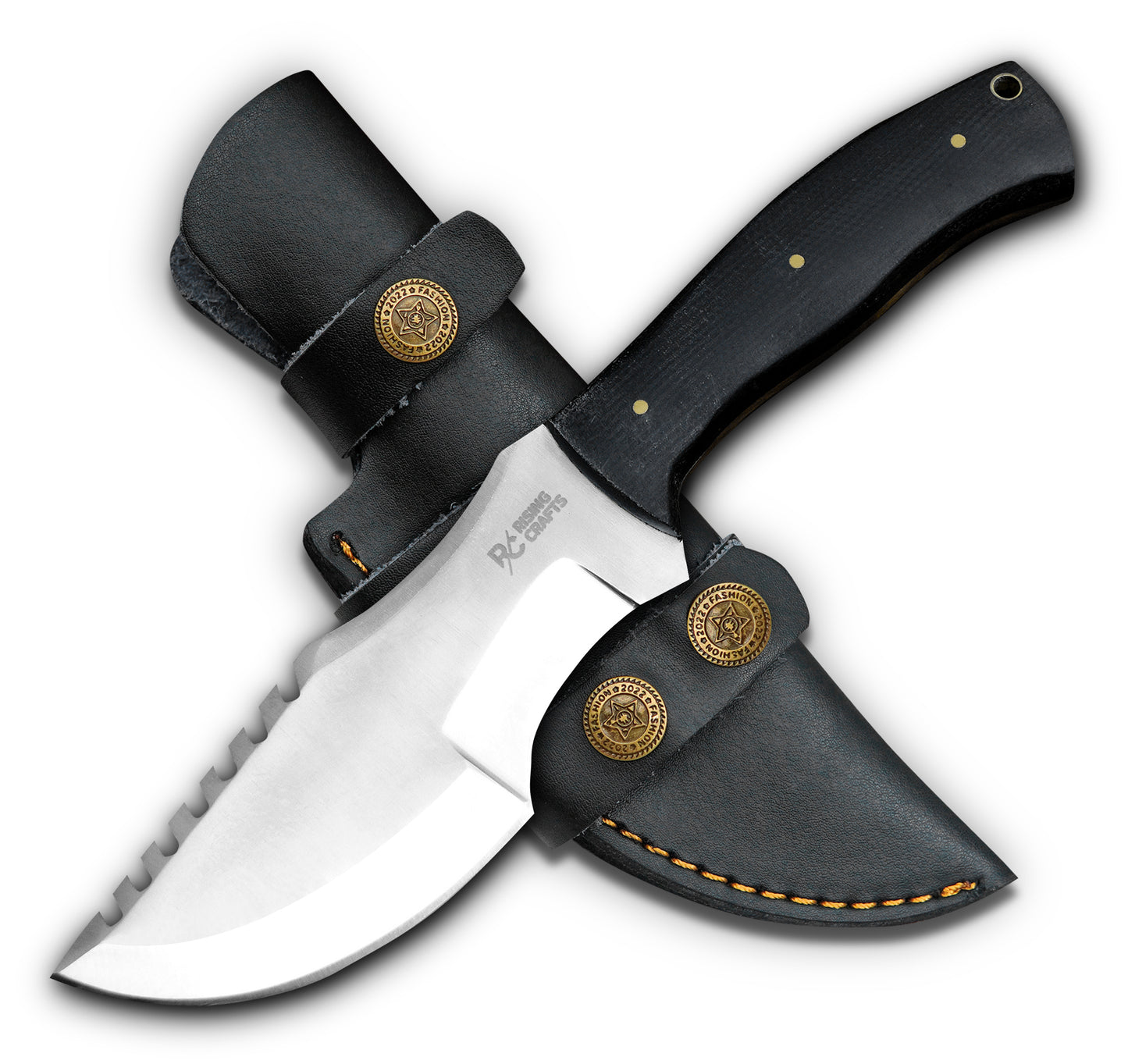 Handmade D2 Steel Hunting Tracker Knife With Horizontal Carry Sheath