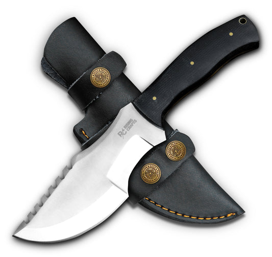 Handmade D2 Steel Hunting Tracker Knife With Horizontal Carry Sheath