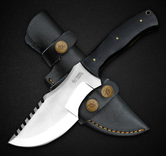 Handmade D2 Steel Hunting Tracker Knife With Horizontal Carry Sheath