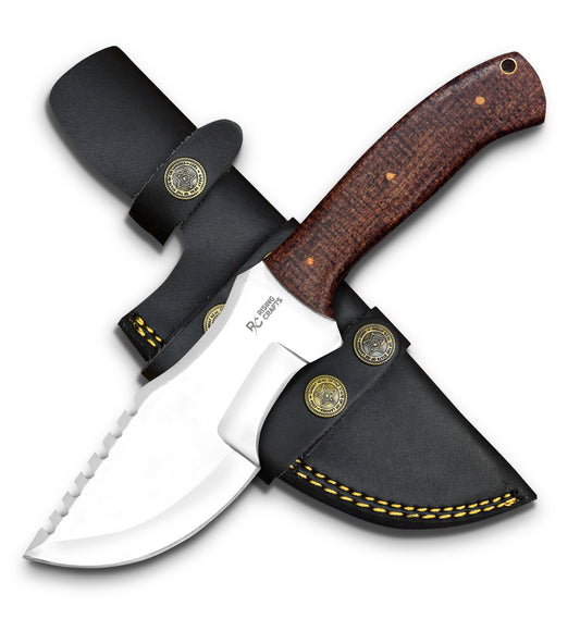 Handmade D2 Steel Hunting Tracker Knife With Horizontal Carry Sheath