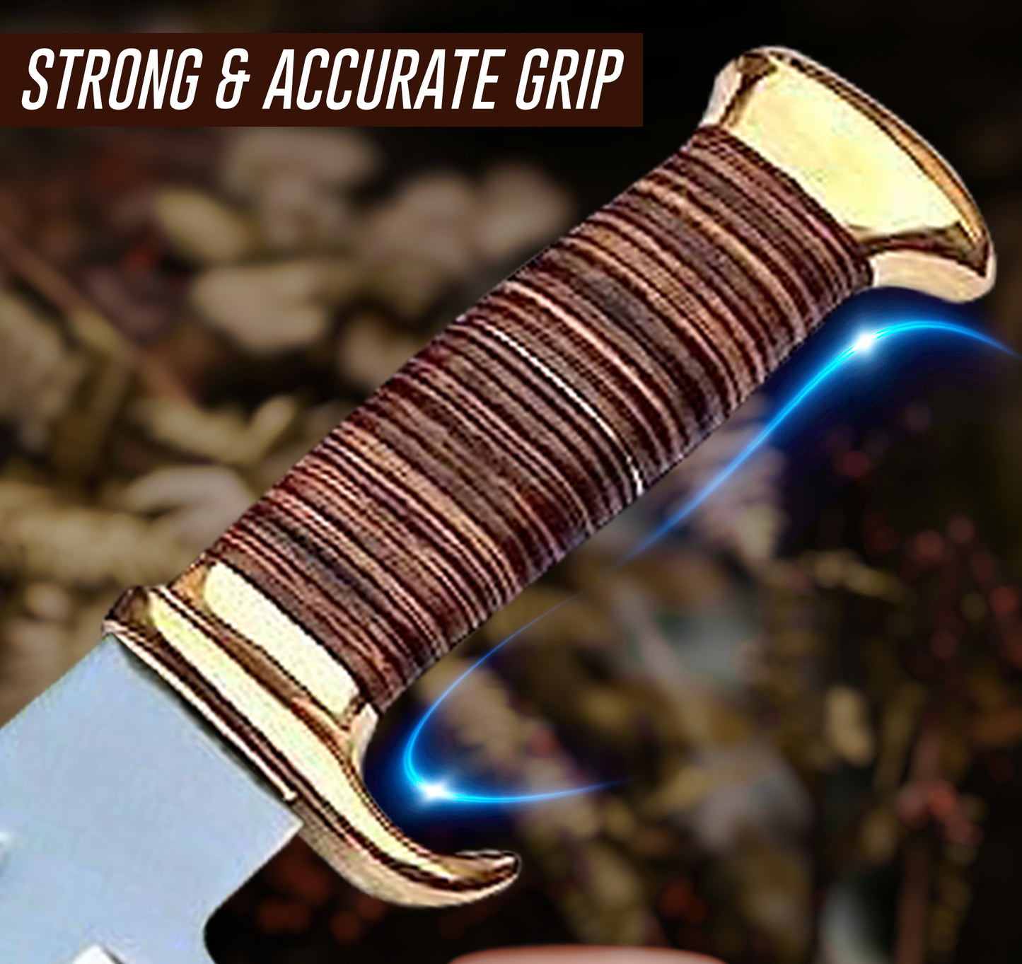 14" Crocodile Dundee Bowie Knife With Leather Handle