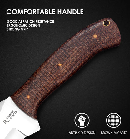 Handmade D2 Steel Hunting Tracker Knife With Horizontal Carry Sheath