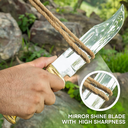 14" Crocodile Dundee Bowie Knife With Leather Handle