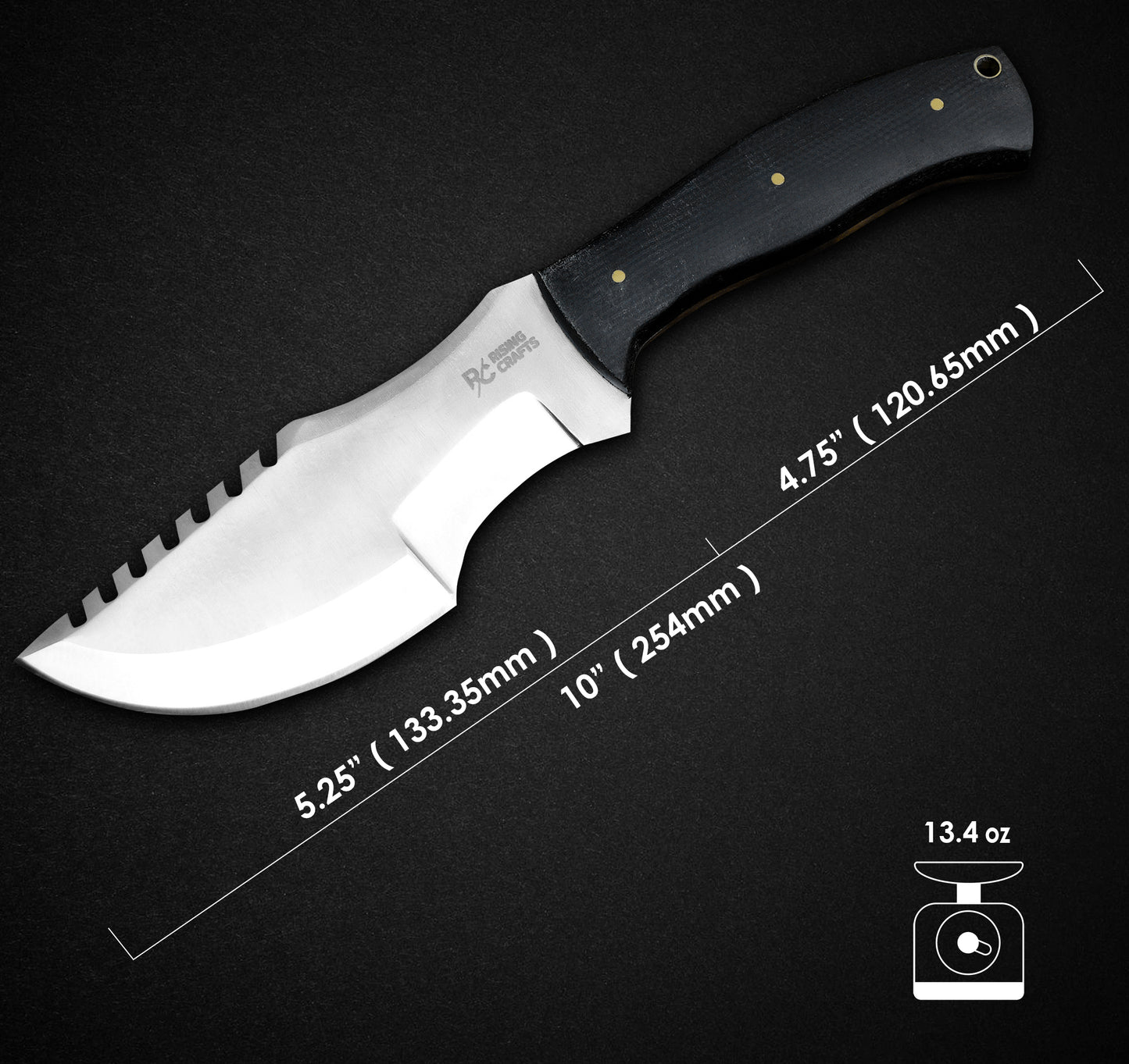 Handmade D2 Steel Hunting Tracker Knife With Horizontal Carry Sheath