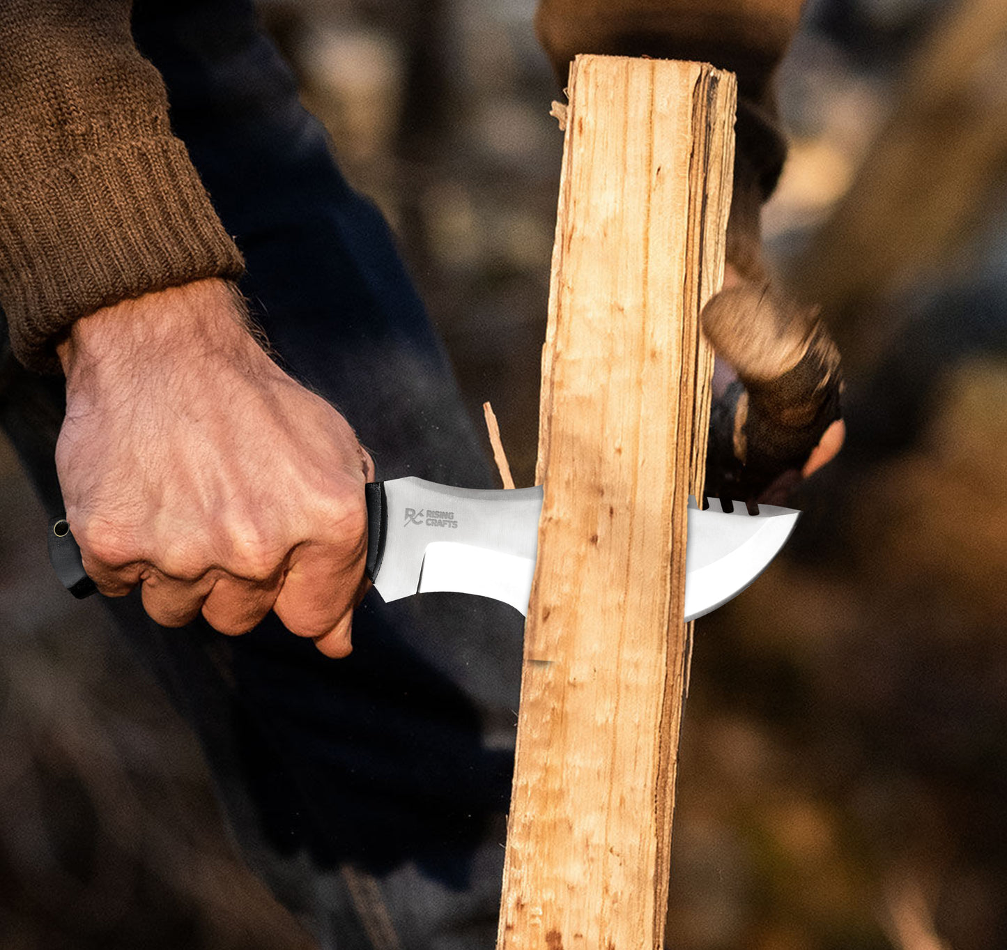 Handmade D2 Steel Hunting Tracker Knife With Horizontal Carry Sheath