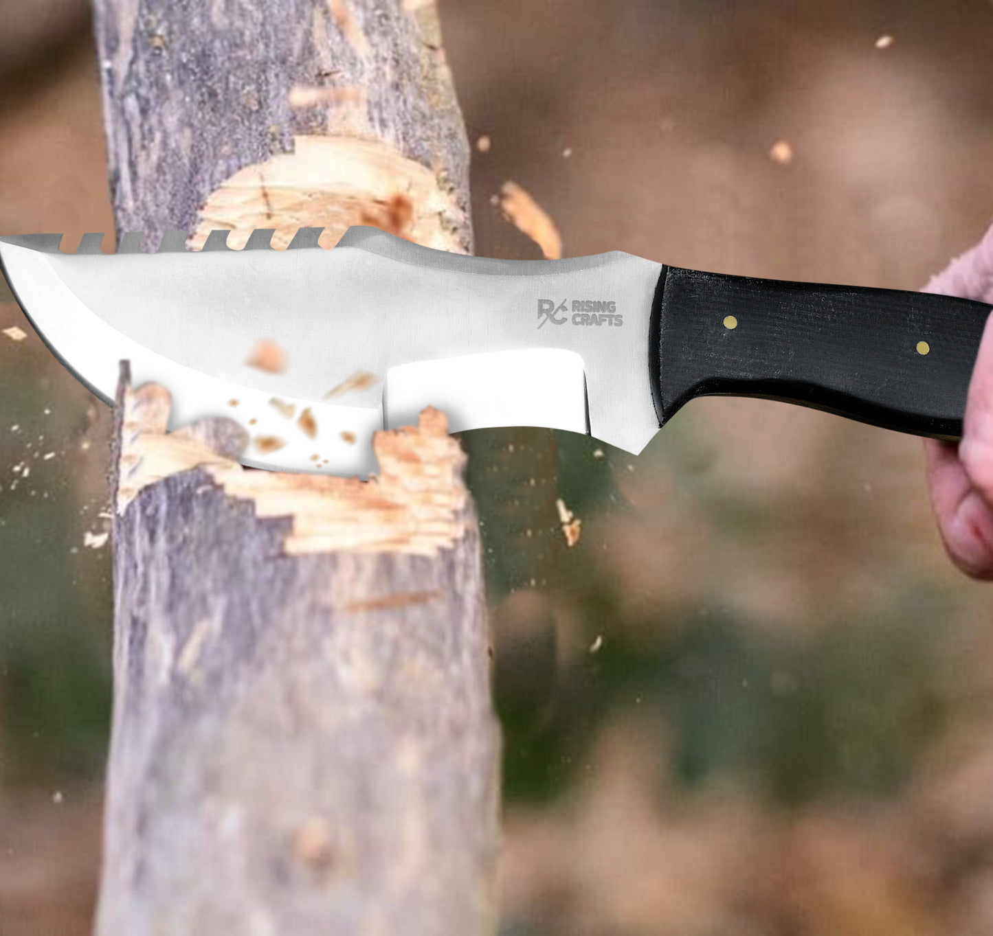 Handmade D2 Steel Hunting Tracker Knife With Horizontal Carry Sheath